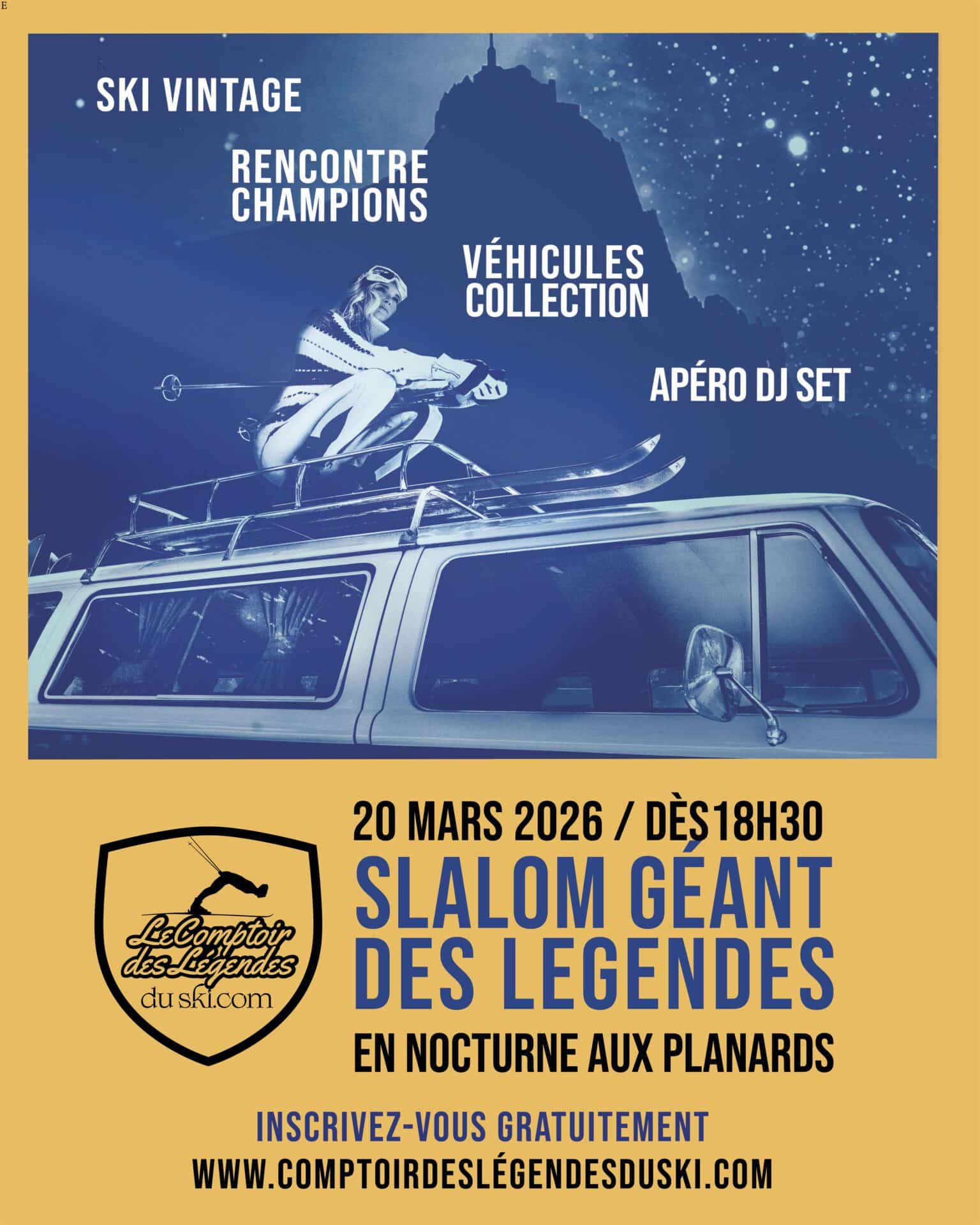 Slalom Geant des legendes affiche 2026